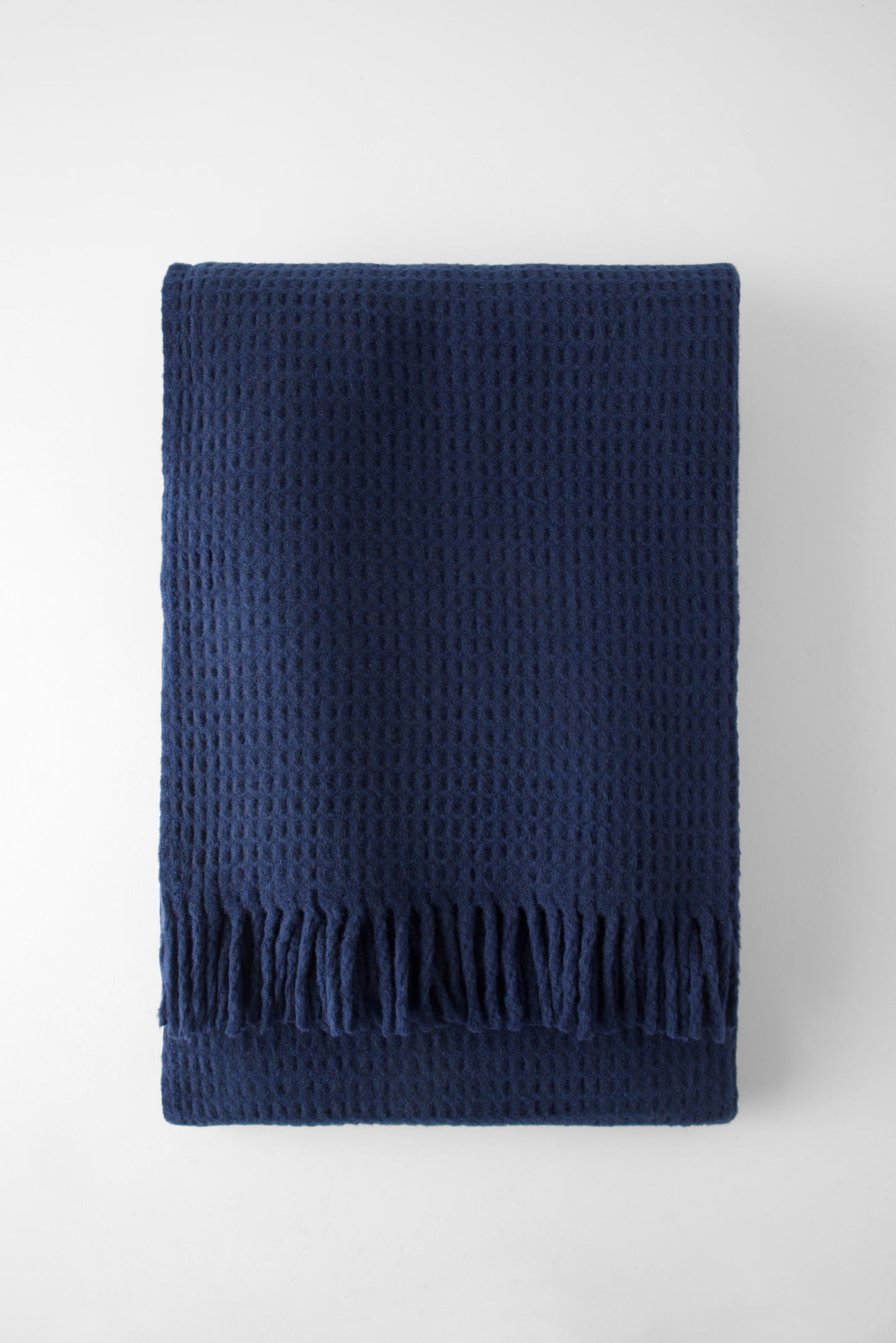 Basic Navy Waffle Throw