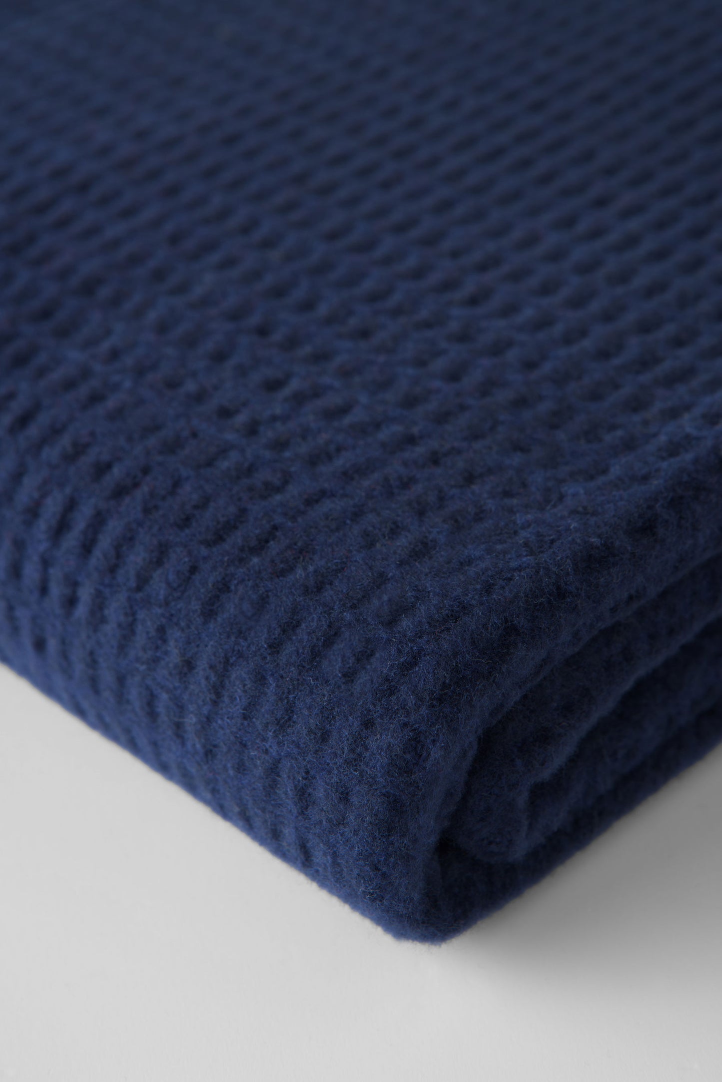 Basic Navy Waffle Throw