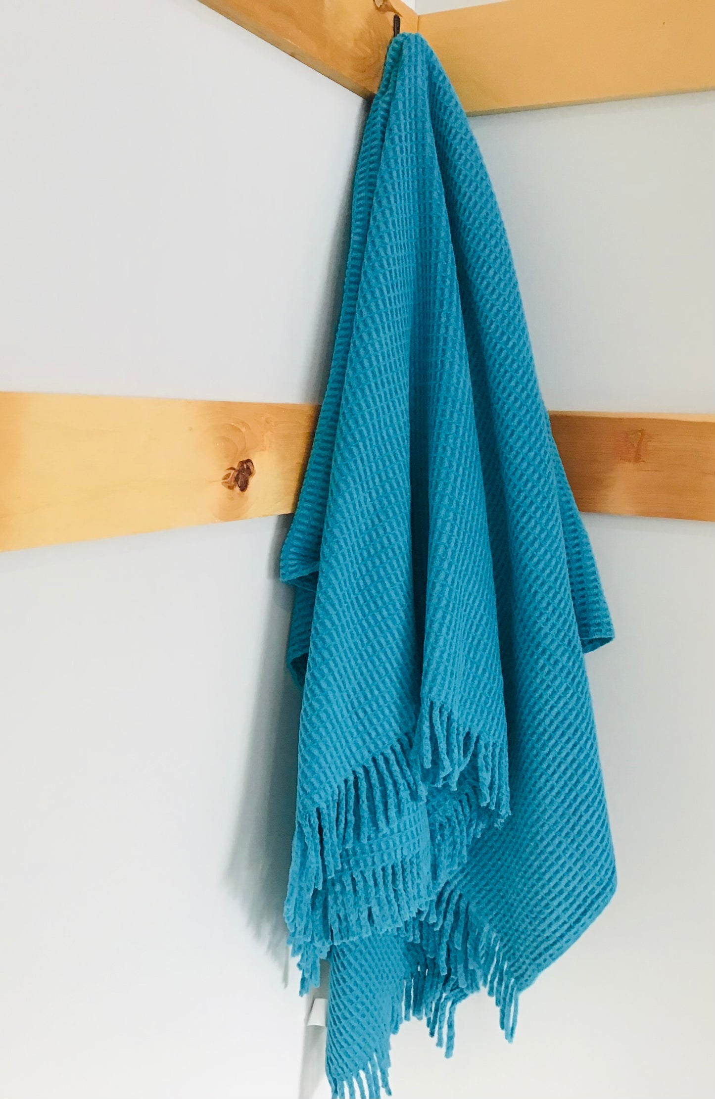 Jeté décoratif Basic gauffré ocean bleu