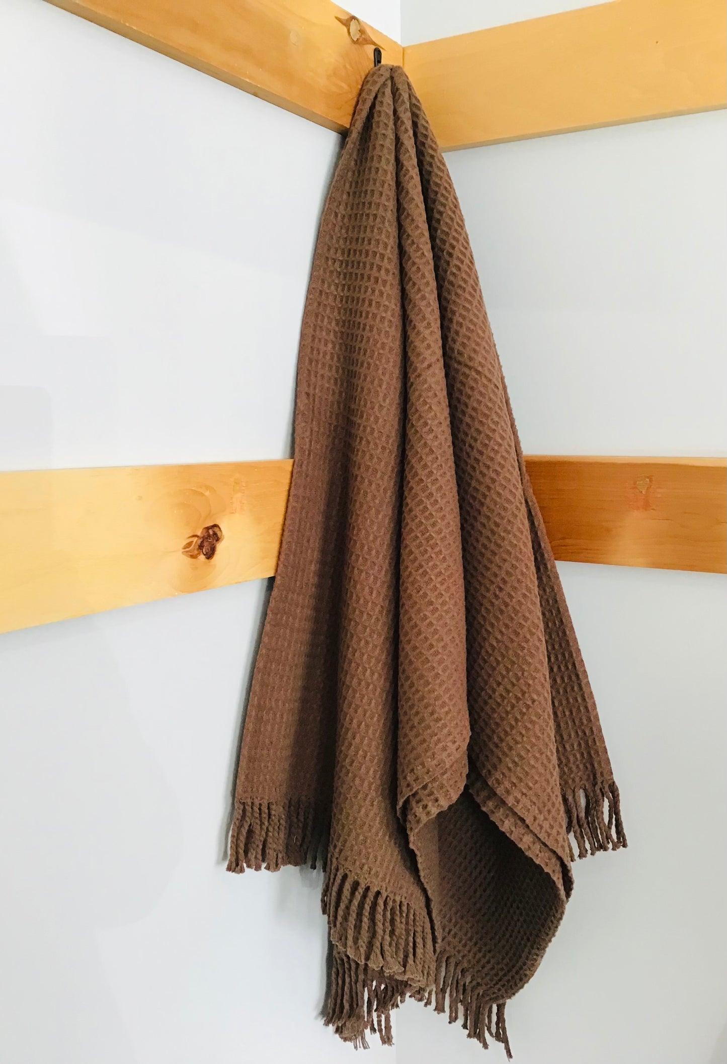 Jeté décoratif Basic gauffré brun