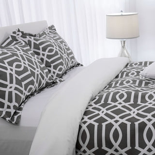 Housse de couette Géo taupe