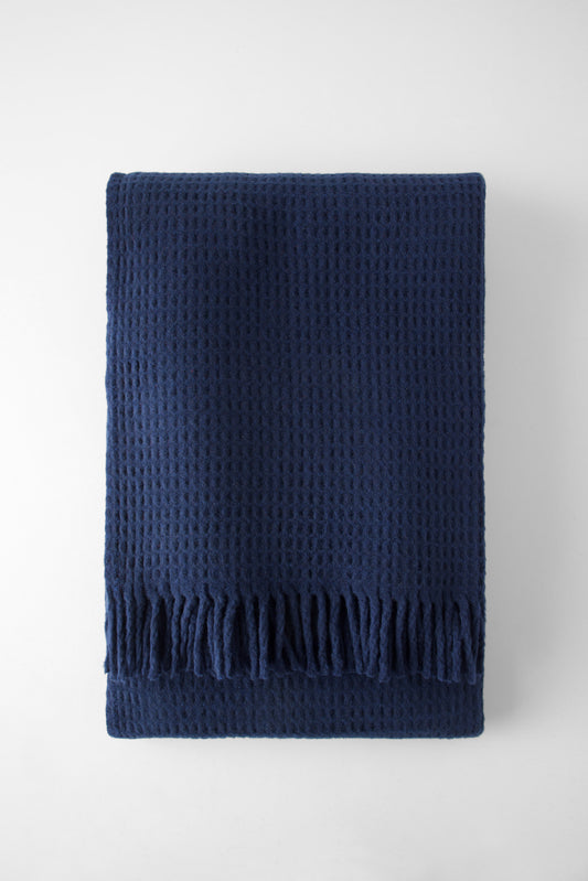 Jeté Basic gauffré marine
