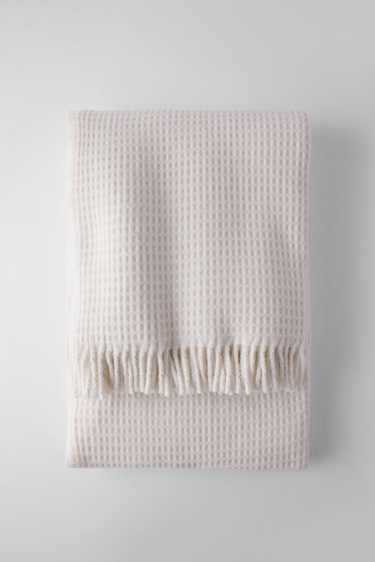Jeté décoratif Basic gauffré crème