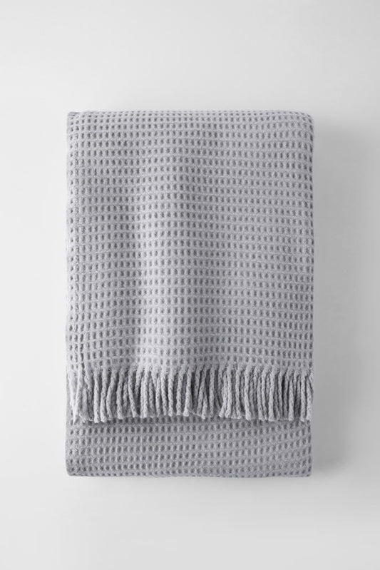 Jeté décoratif Basic gauffré gris pale