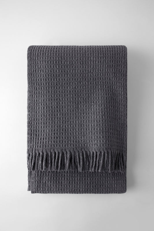 Jeté décoratif Basic gauffré gris foncé