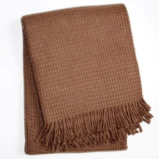 Jeté décoratif Basic gauffré brun