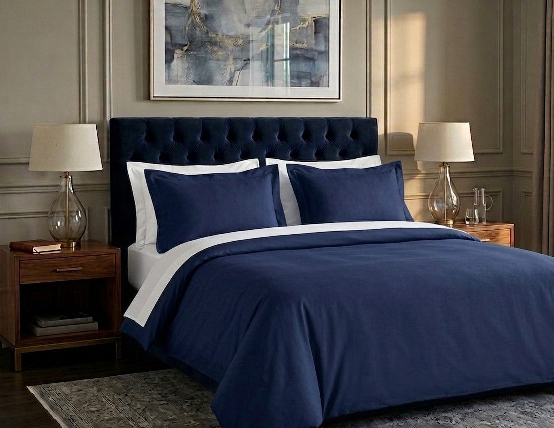 Housse de couette Iris marine