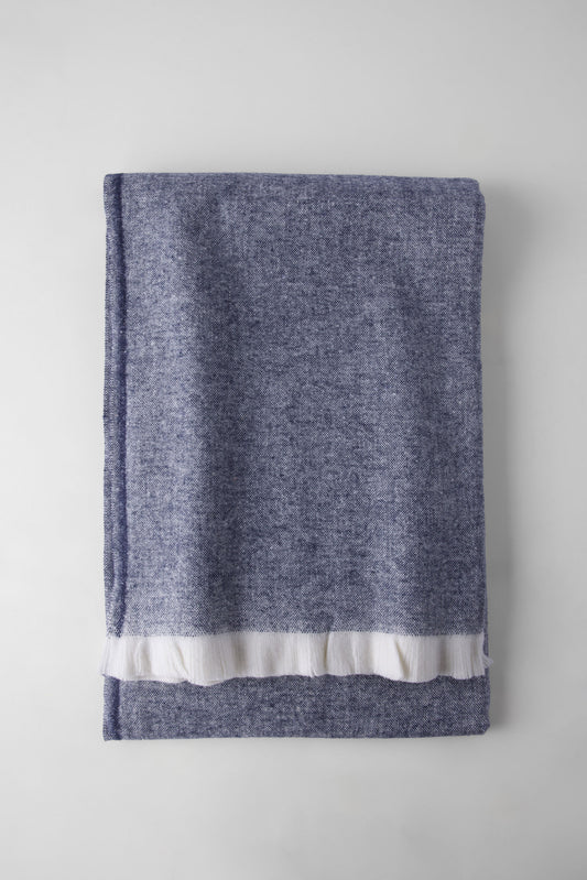 Jeté décoratif Linen bleu foncé