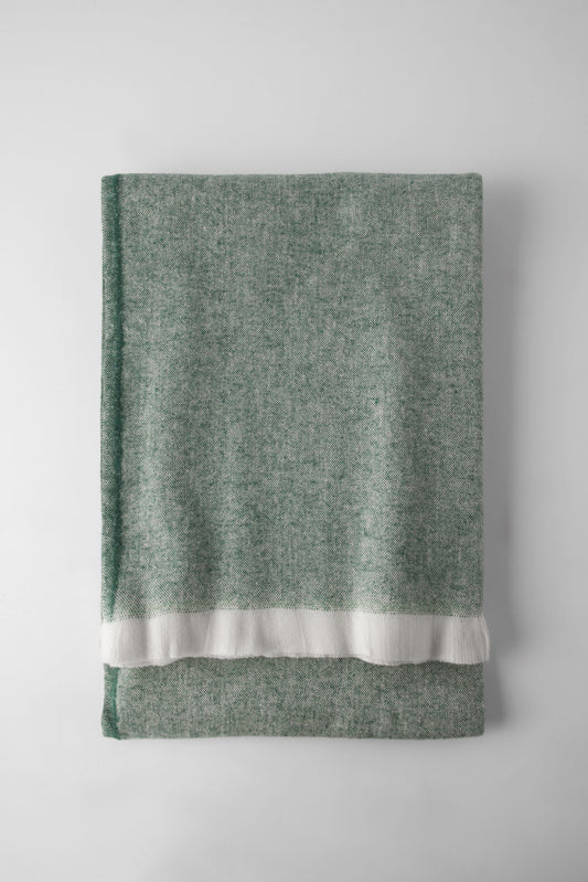 Jeté décoratif Linen vert bouteille