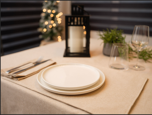 Nappe Effet lin ivoire