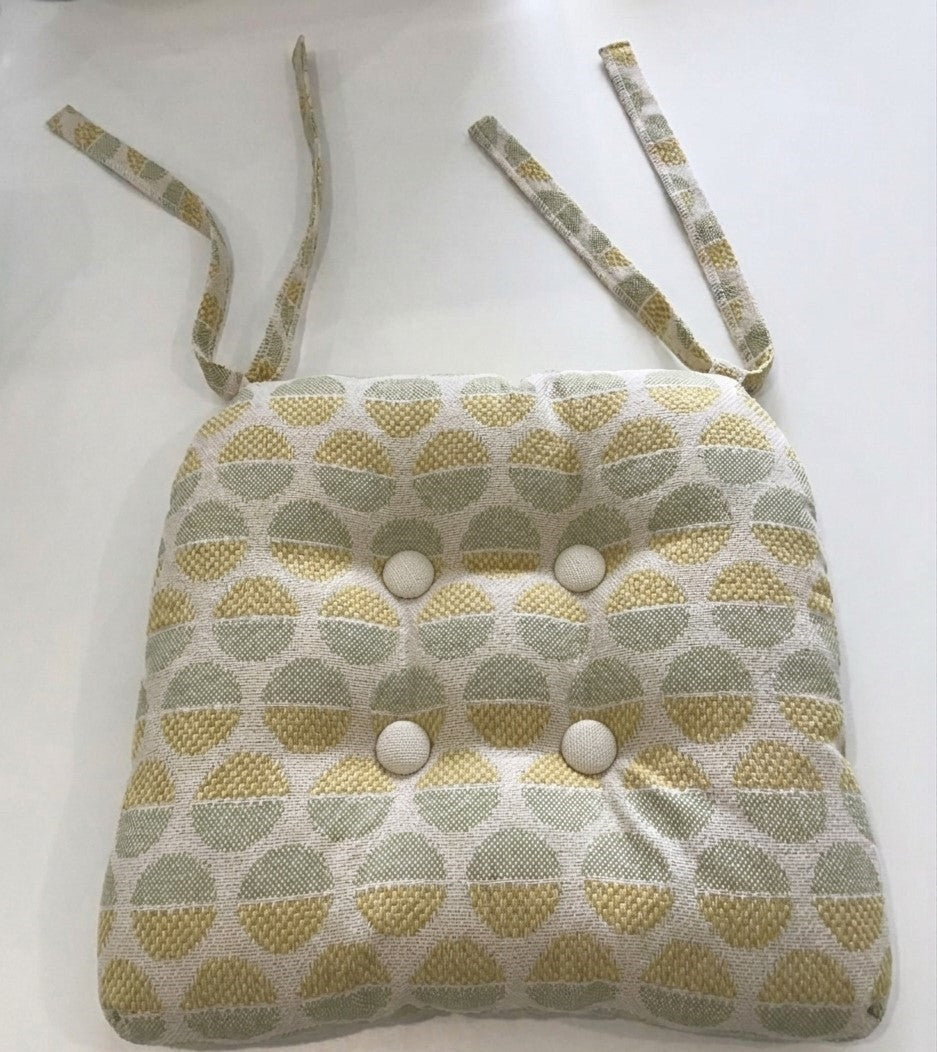 Coussin de chaise Phénix jaune-vert