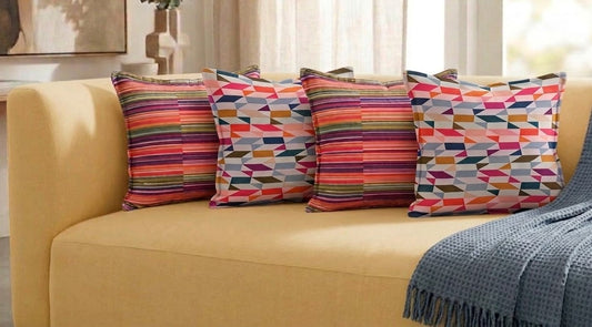 Coussin Rainbow ligné