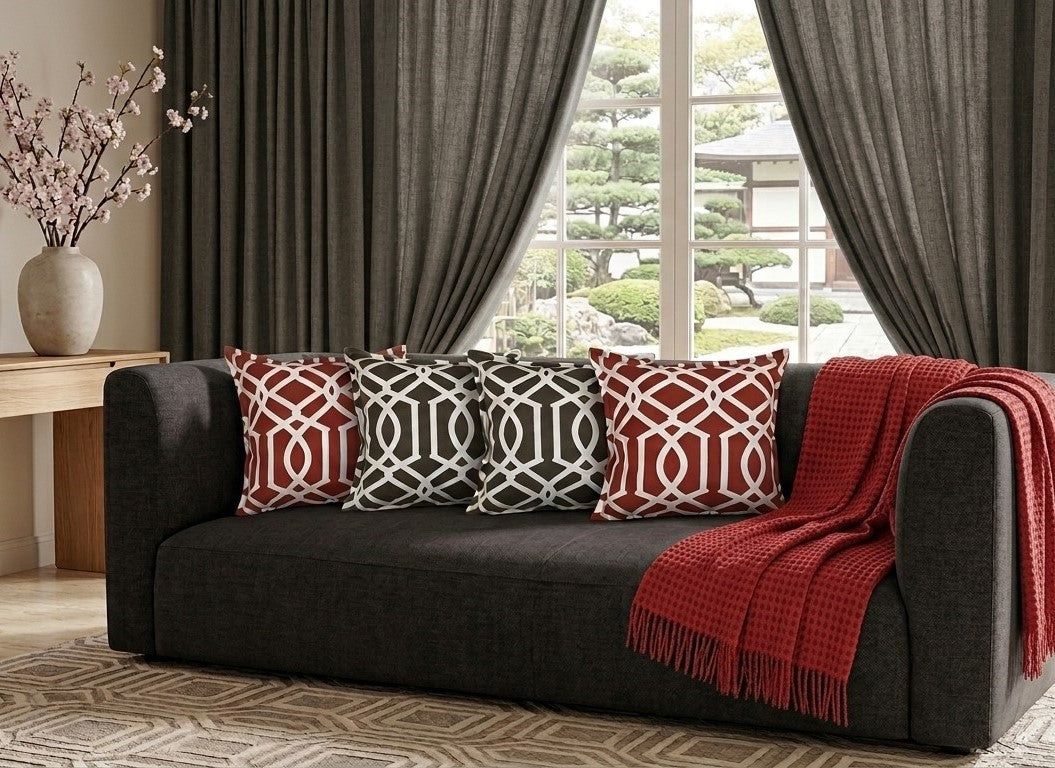 Coussin Géo taupe