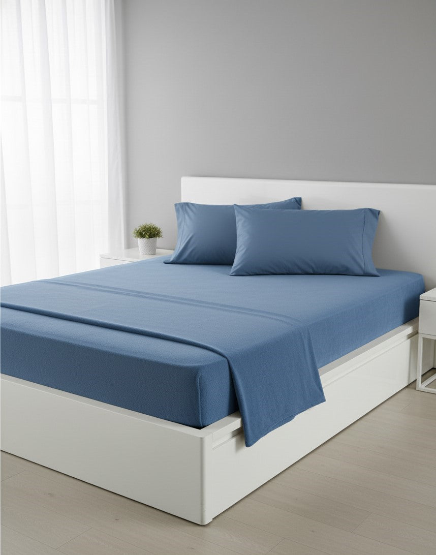 Draps confort bleu